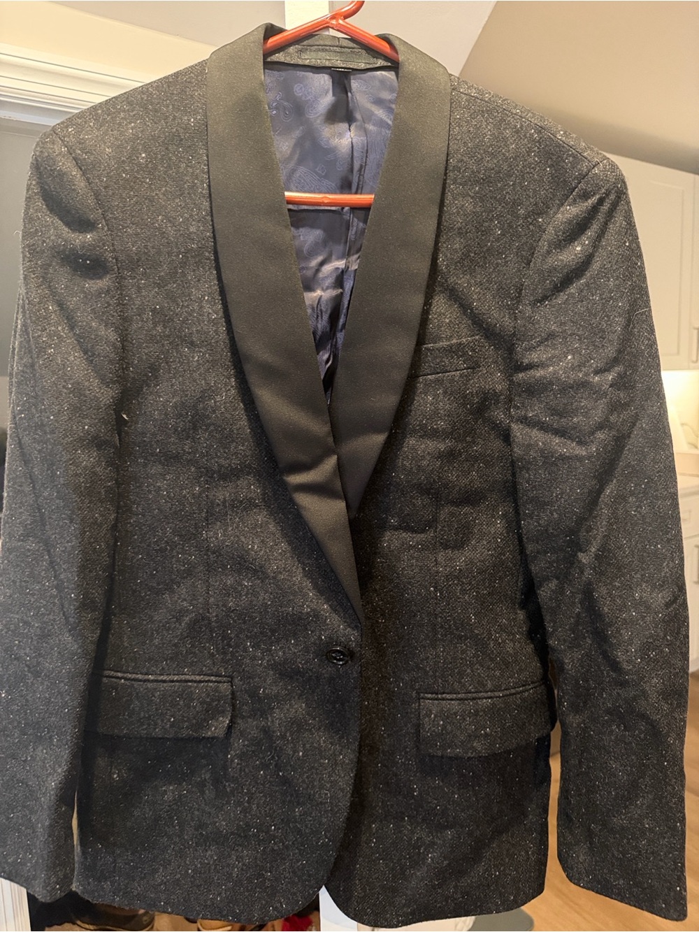 J. Crew Black Tweed Shawl Collar Tuxedo Jacket